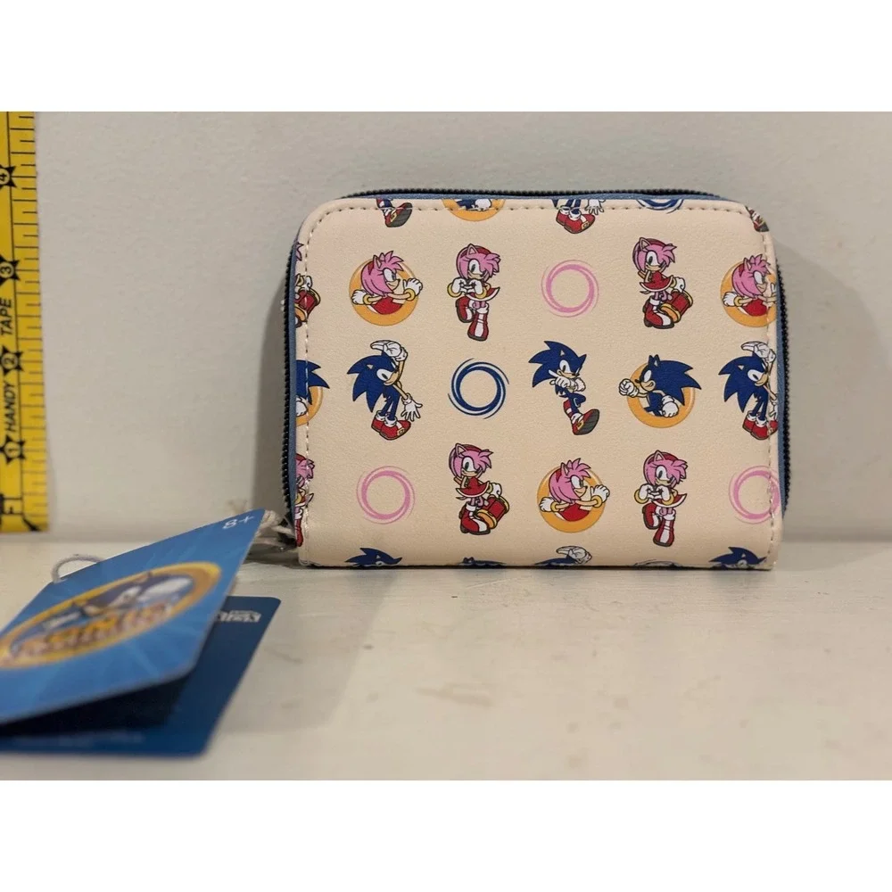 Loungefly Sonic the Hedgehog Amy Rose Wallet Cream Blue Zip Around NEW w/ tag